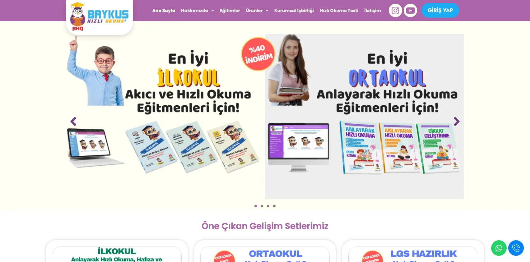 Baykuş Hızlı Okuma website — screenshot