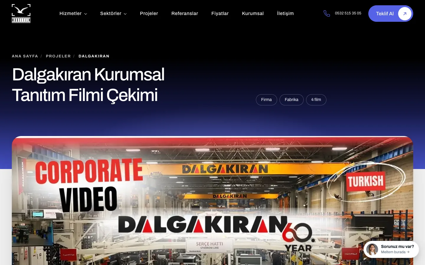 Martı Film project page: Dalgakıran corporate film