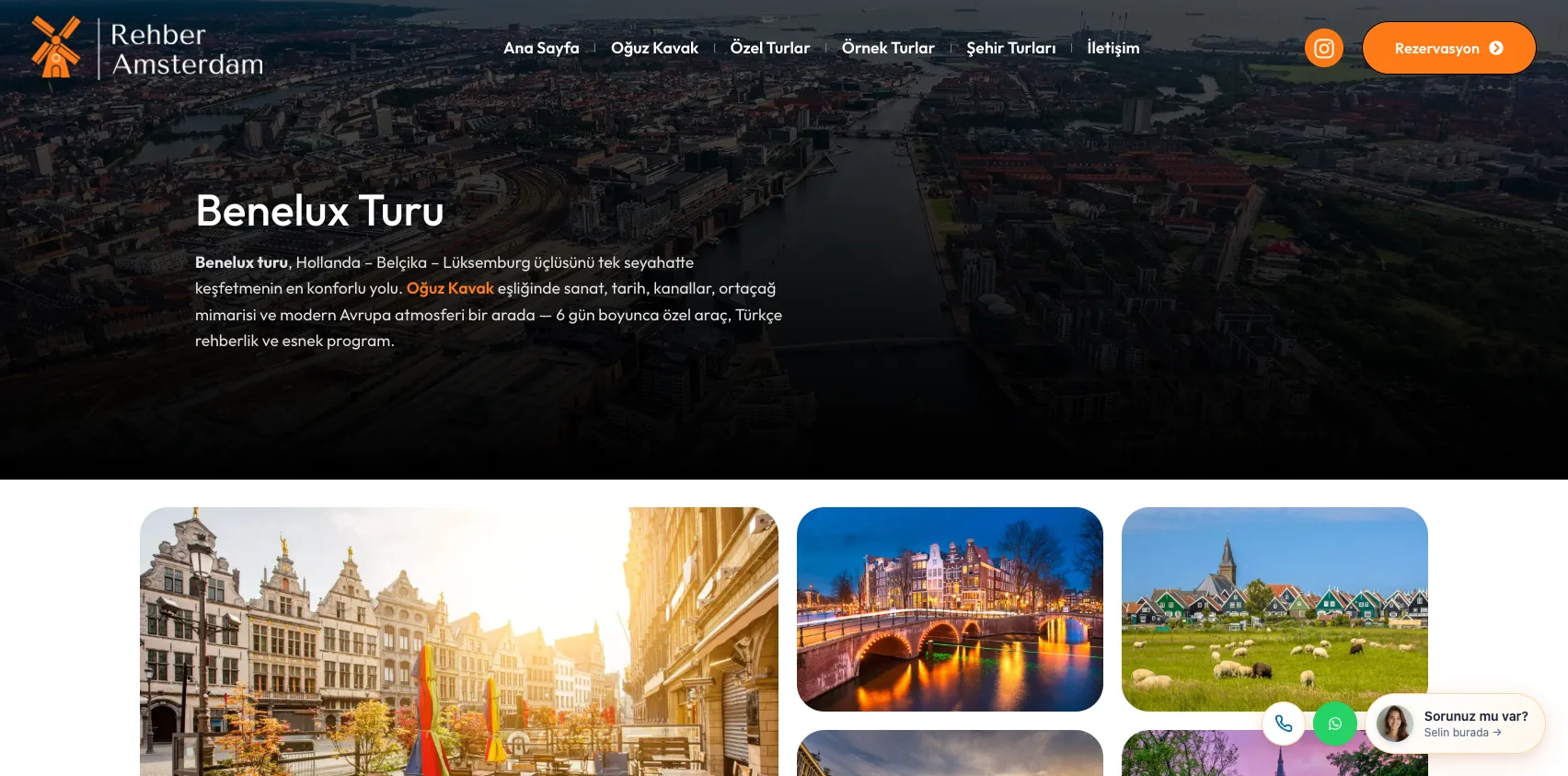 Rehber Amsterdam web sitesi — ekran görüntüsü