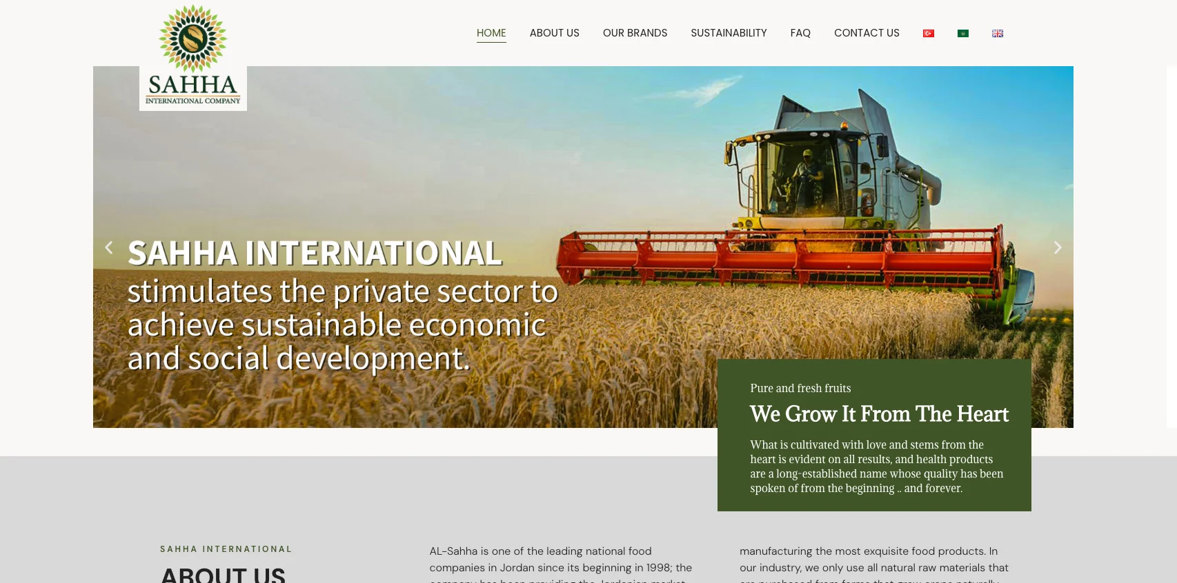 Sahha International — canlı web sitesi