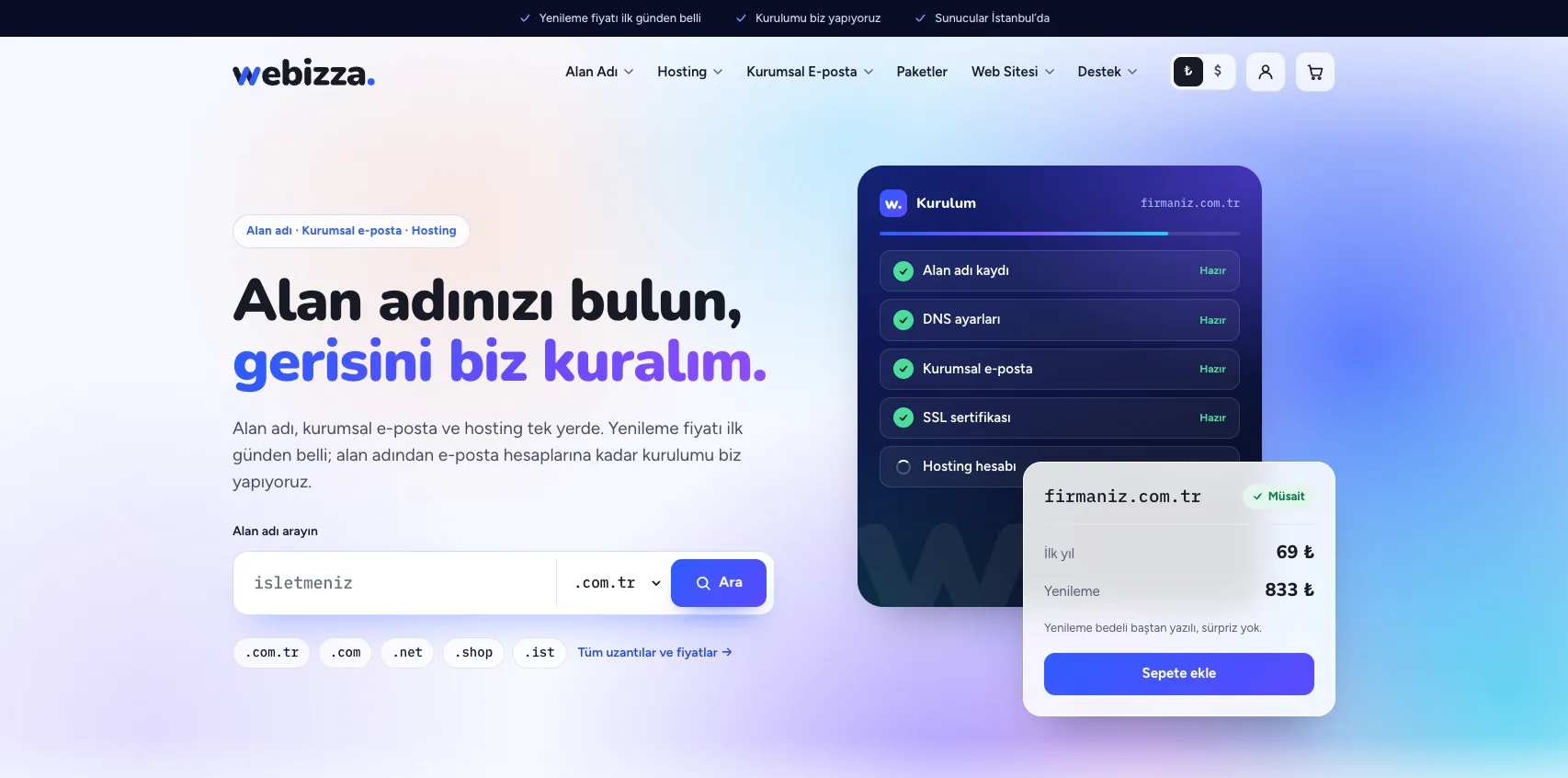Webizza web sitesi — ekran görüntüsü